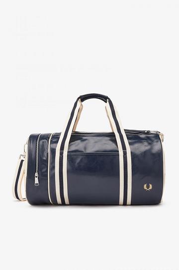 Plecaki Fred Perry Klasyczne Barrel Damskie Granatowe | PL 1806OKIR